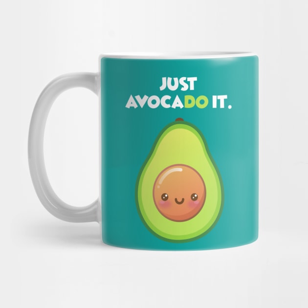 Just Avocado It Funny Food Pun Cute Kawaii Avocado for Vegan by Irene Koh Studio